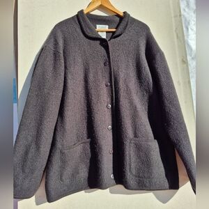 100% Wool Dark Green Jacket By Tabi Size XL